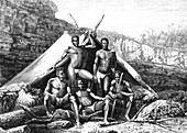 Basotho men, 19th Century illustration
