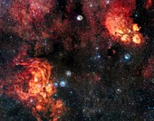 Cat's Paw and Lobster nebulae, VST image