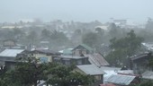 Buildings during Typhoon Rammasun