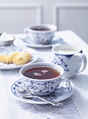 A tea setting with East Frisian tea