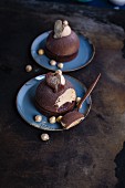 Chocolate domes with gingerbread mousse