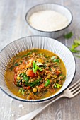 Indian spinach and vegetable curry
