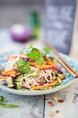 Rice noodle salad with carrots (Asia)
