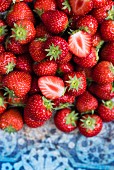 Fresh strawberries (top view)