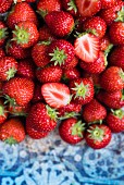 Frische Erdbeeren (Aufsicht)