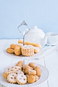 Different biscuits on a stand