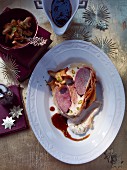 Goose breast rolls with chanterelles (Christmas)