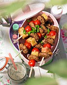 Meatball skewers for a summer picnic