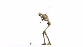 Person playing golf, skeletal structure