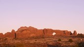Moonrise over Arches National Park, time-lapse footage