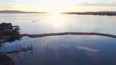 Sunset over Lake Constance, drone footage