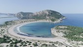 Aerial of Voidokilia Beach, Greece