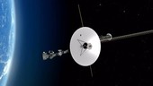 Voyager probe leaving Earth, animation