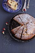 Panettone with icing sugar (Italy)
