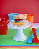 A cupcake burger with buttercream