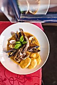 Fish soup at the restaurant 'Polpo Mario', Sestri Levante, Liguria, Italy
