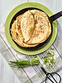 Pancakes with chives
