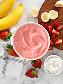 Strawberry and banana smoothies