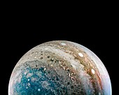 Gas eddies on Jupiter, Juno image