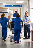 Staff in a hospital corridor