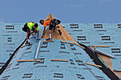 Synthetic roofing installation