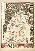 Waldseemuller map of Lorraine, 16th century