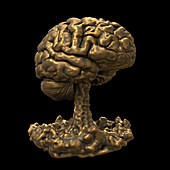 Brain made of bronze, illustration