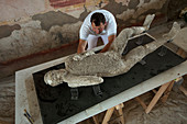 Body cast of a victim of the Pompeii eruption