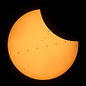 ISS transit of 2017 solar eclipse, composite image
