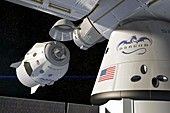 SpaceX's Crew Dragon docking with ISS, illustration