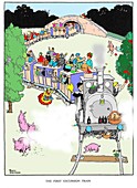 The first excursion train by W. Heath Robinson