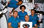 In-flight portrait of the crew of STS-31