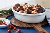 Meatballs with cheese and tomato