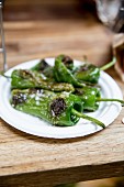 Grilled green Padrón peppers to take away