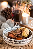 Venison, cocoa nibs and juniper casserole with orange and thyme dumplings