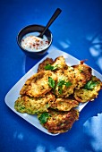 Zucchini and potato fritters with parsley