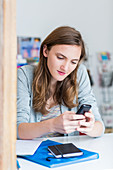 Woman using smartphone