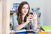 Woman using smartphone