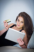 Woman purchasing online