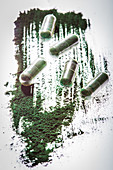 Spirulina algae health capsules