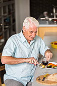 Man having lunch