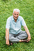 Man sitting on lawn