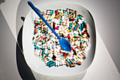 Capsules and pills on a plate