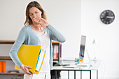 Stressed woman at work