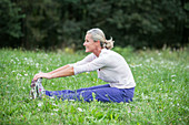 Woman stretching