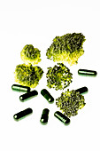 Broccoli and capsules