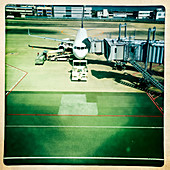Plane on the tarmac of an airport