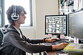 Teenager using a computer