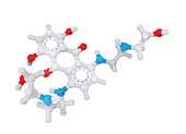 Mitoxantrone molecule, illustration