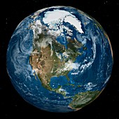 Arctic and North America, satellite image